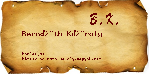Bernáth Károly névjegykártya