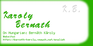 karoly bernath business card